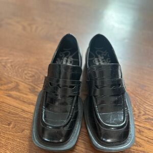 Black Leather Moccasin Slip-On Loafers